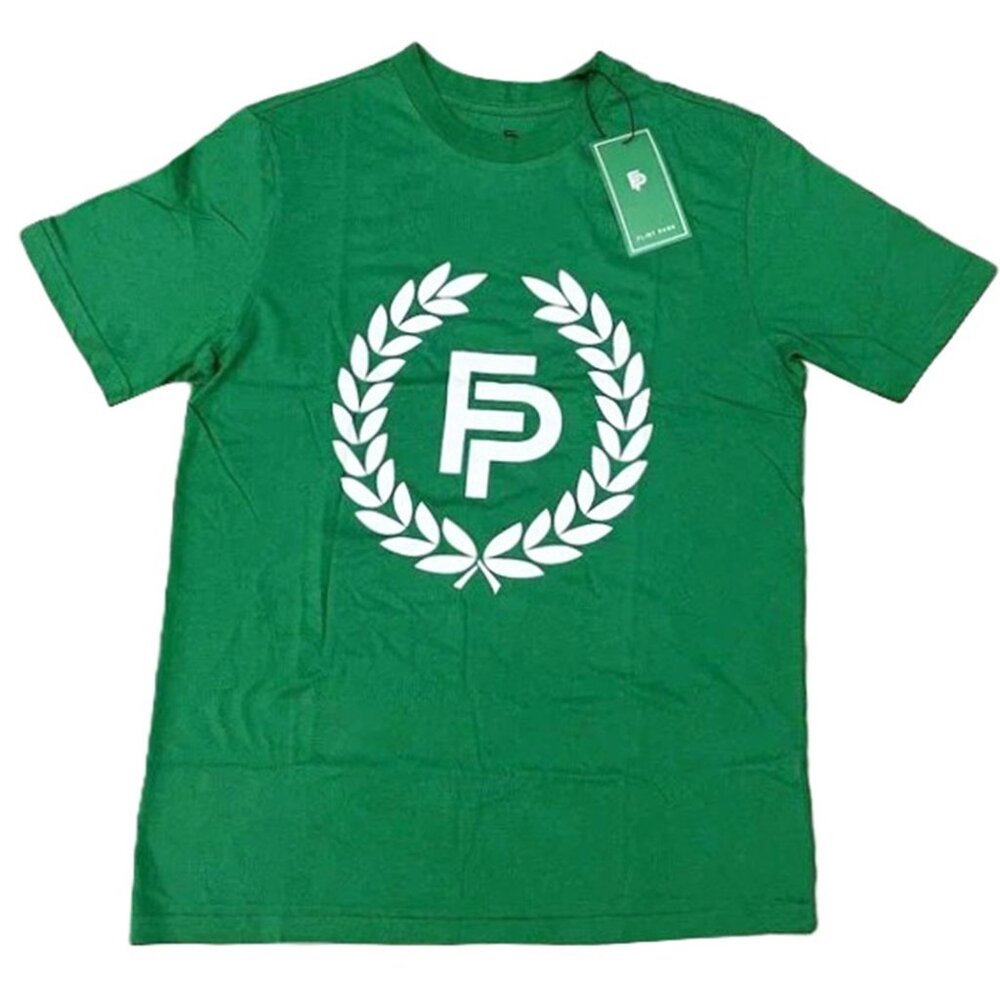 Flint Park Green Logo T-Shirt Mens Size S Organic Cotton Size Small NWT